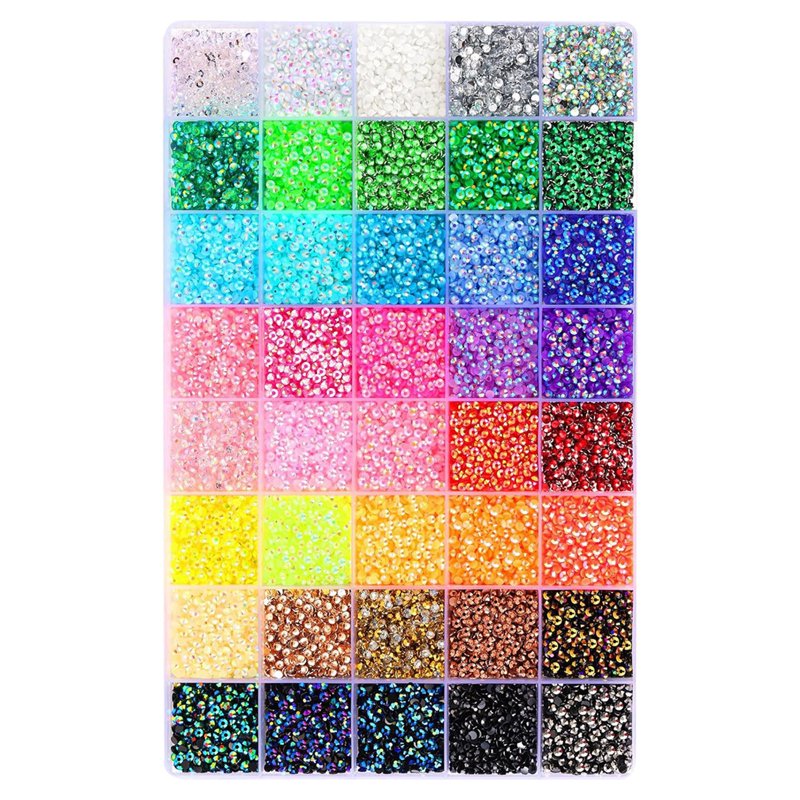 Mixed Color Resin Beads Jewelry Making Kit - 40 Colors, 3mm Flat Gems, Craft Supplies