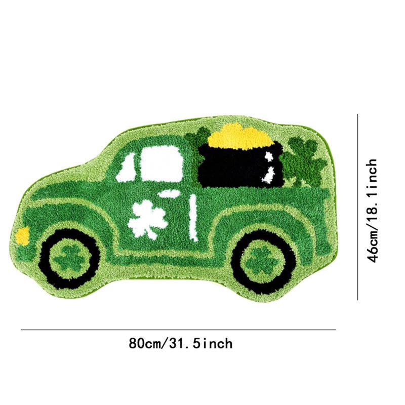 St. Patrick's Day Welcome Doormat - Indoor Outdoor Green Front Porch Rug