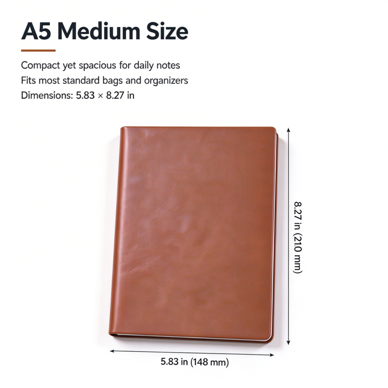 Leather Hardcover A5 Journal Notebook for Writing & Office Use - Multiple Colors