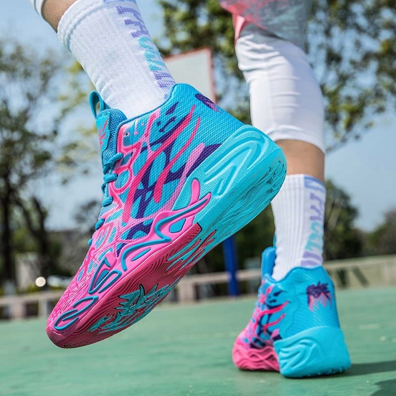 Women's Colorful Basketball & Volleyball High Top Sneakers - Breathable Lightweight Indoor Outdoor Athletic Shoes