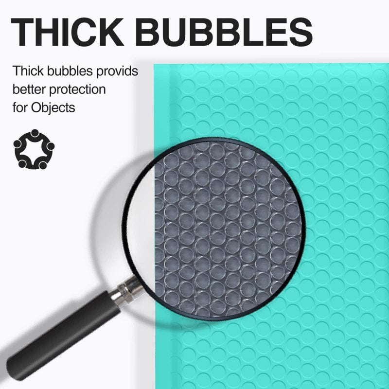 12x15 Inch Green Waterproof Bubble Mailers - Self Seal Shipping Envelopes for Small Business, Jewelry & Makeup - 10 Pack