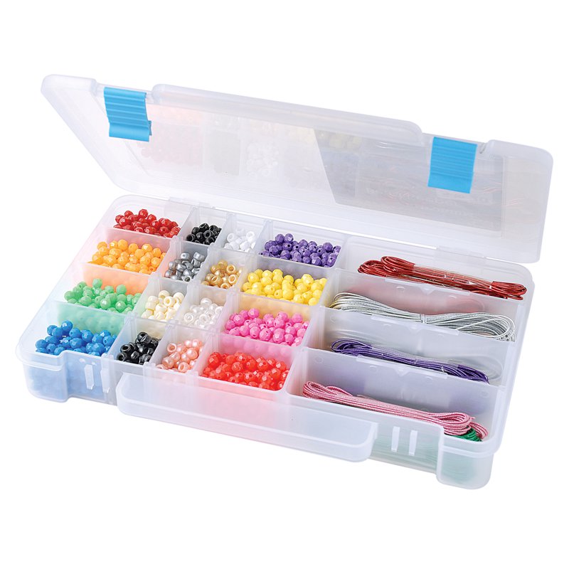 Clear Plastic Storage Organizer Box Set with 5-20 Compartments - Durable Craft & Tackle Box