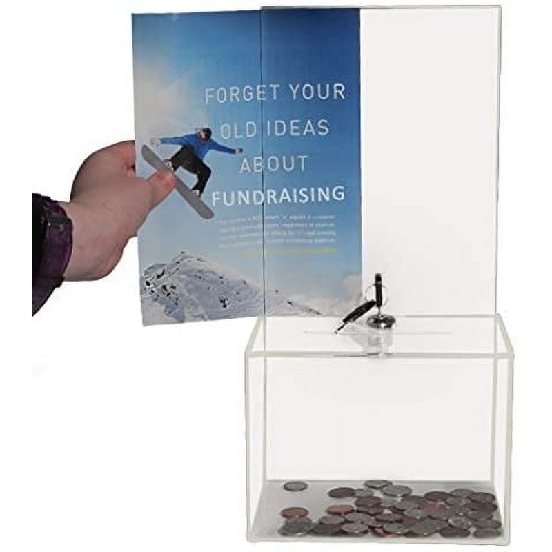 Large Acrylic Donation & Ballot Box Set - Suggestion & Tip Boxes for Fundraising