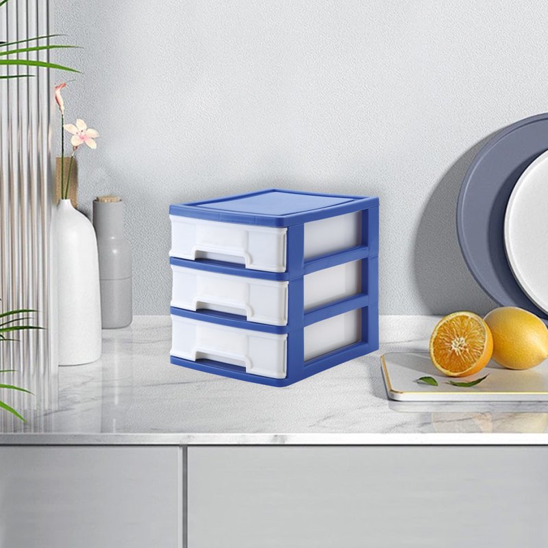 Desktop Plastic Storage Drawers Organizer for Kitchen, Office & Desk