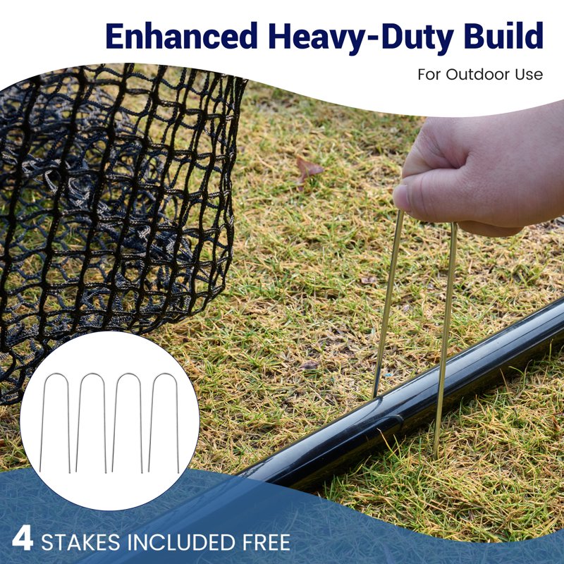 EDX 7x7 ft Golf Practice Net with Target Holes - Indoor Outdoor Training