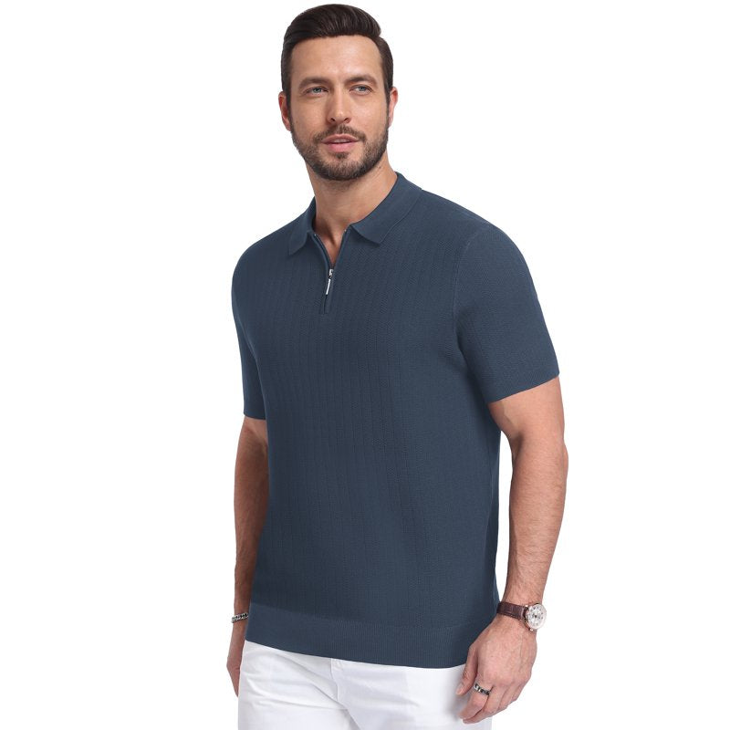 Men's Lightweight Viscose Polo Shirt - Casual Short Sleeve Golf & Summer Wear