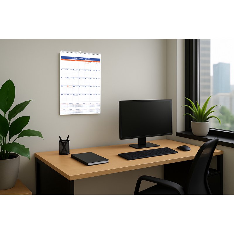 2026 Wall Calendar - January to December, 11x17 Large Hanging Schedule