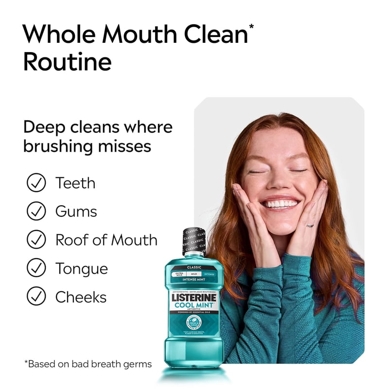 Antiseptic Mouthwash for Bad Breath & Plaque Control - 2 Pack, 33.8 fl oz
