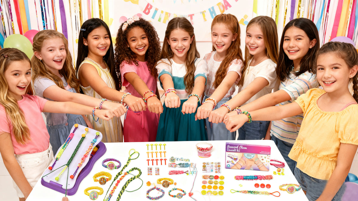 Friendship Bracelet Making Kit for Girls Ages 8-12 Pink Craft Set
