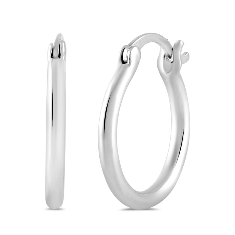 Sterling Silver Hoop & Diamond Stud Earring Set - Lab-Grown Jewelry