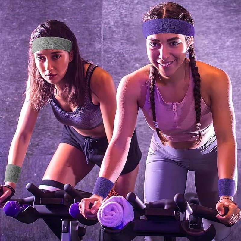 Moisture-Wicking Sports Headbands 6-Pack for Men & Women - Athletic Cotton & Spandex