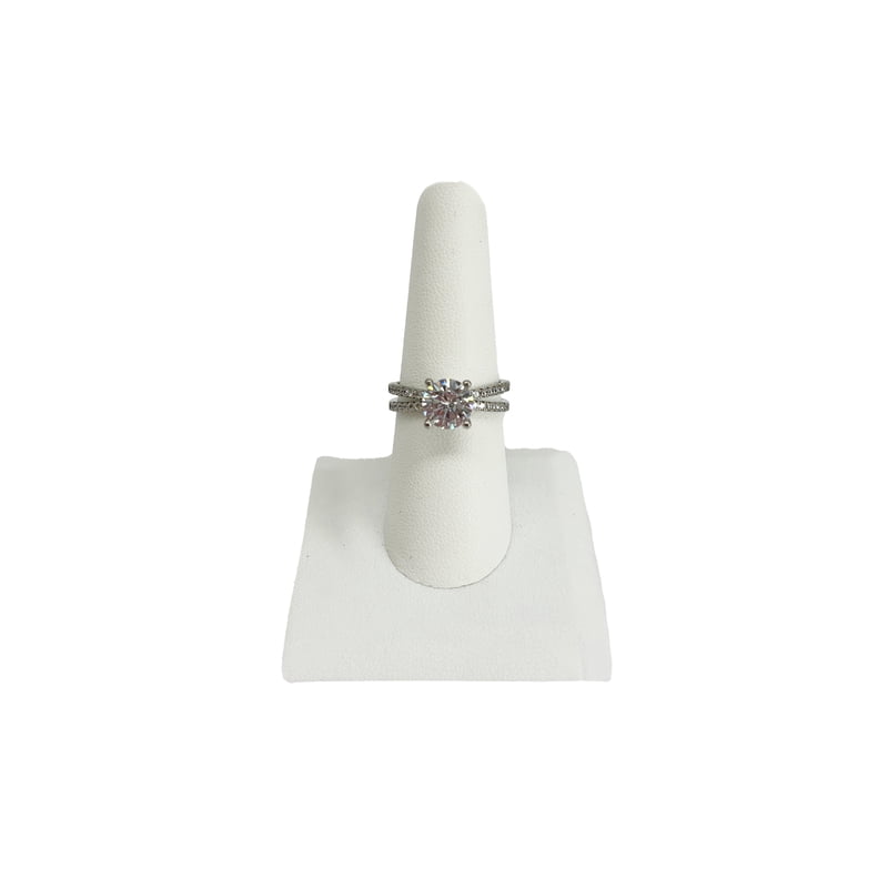 Women's Silver Plated Engagement Ring with Cubic Zirconia - Size 8