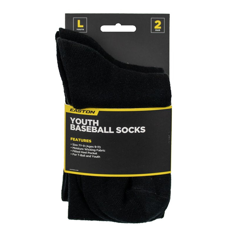 Youth Baseball Socks 2 Pair - Durable Polyester Crew Socks for Kids