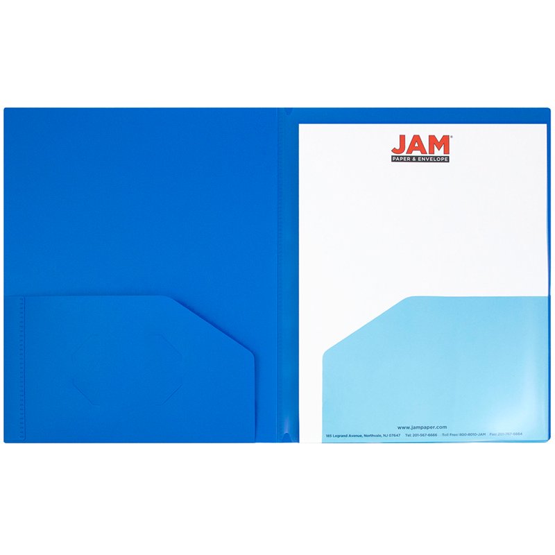Heavy Duty Plastic Multi Pocket Folder Organizer - Blue, 2 Pack