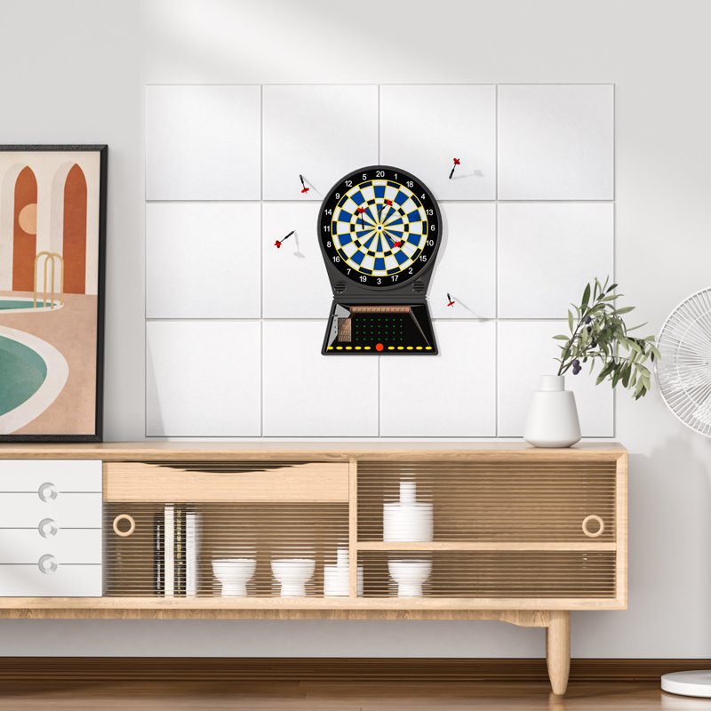 Large Cork Bulletin Board Set - White Felt Wall Tiles, 6 Pack, Easy Install