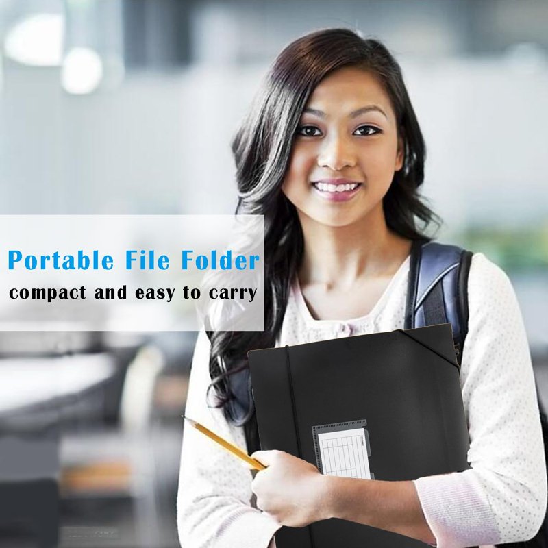 Expanding Hanging File Folders with 7 Pockets and Retractable Hook - 3 Pack