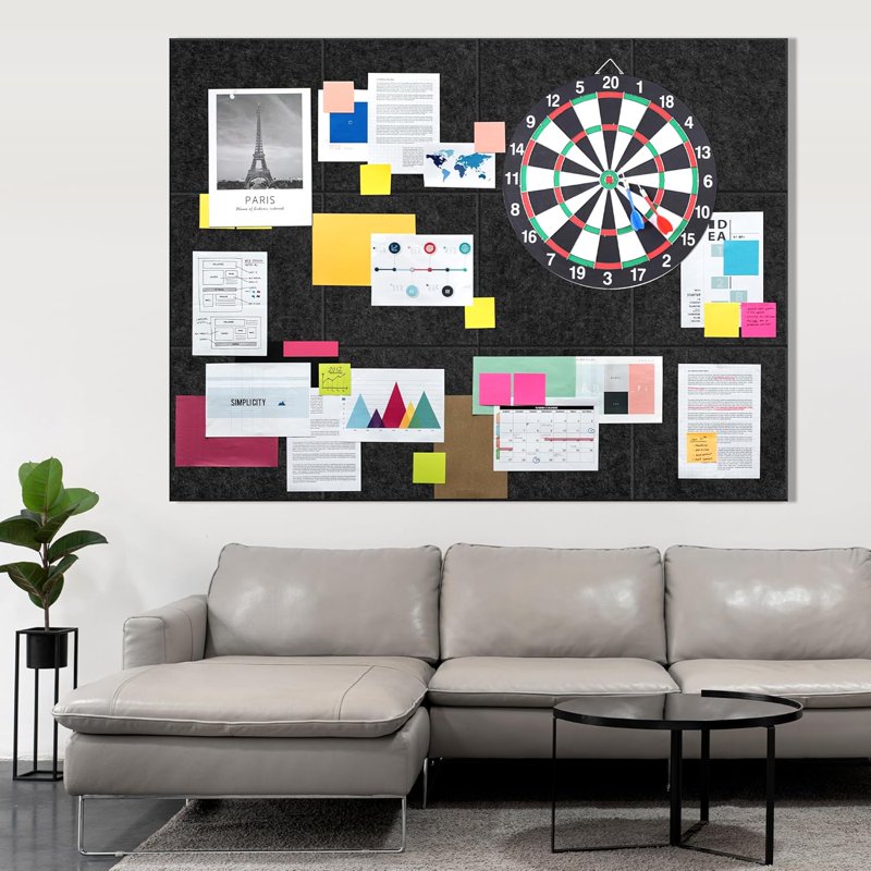 48x36 Inch Wall Cork Board with Pushpins - Bulletin & Memo Board for Office & Home