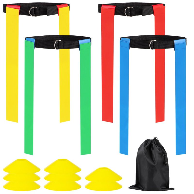 Flag Football Set with Belts Flags Cones for 14 Players Complete Kit