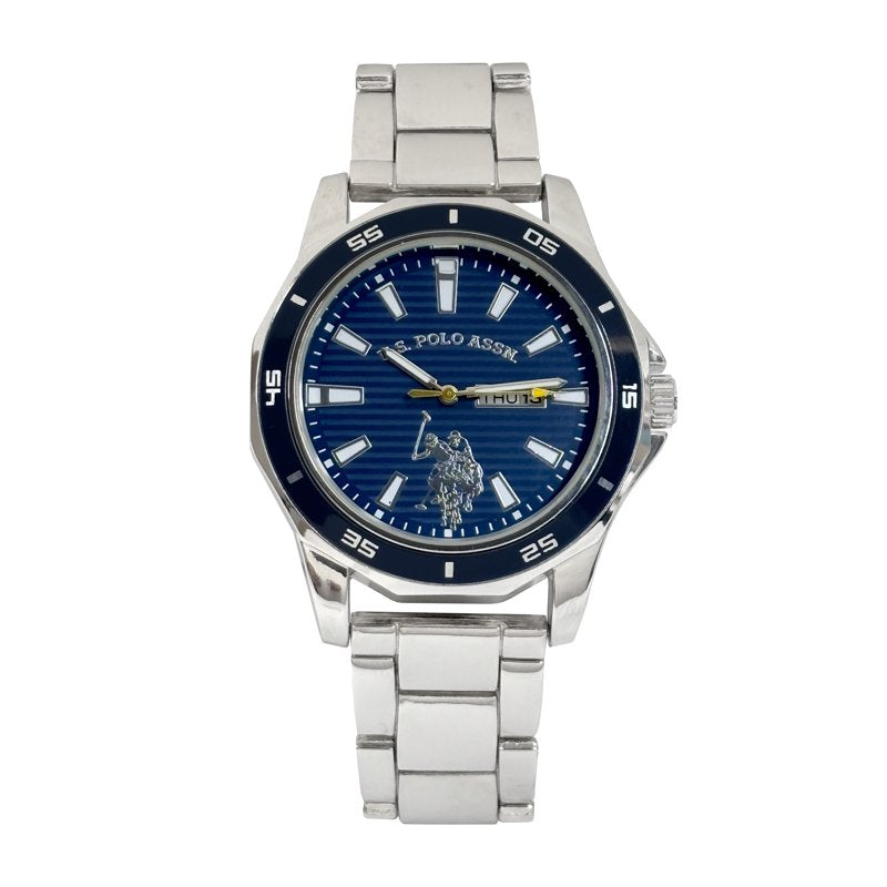 Men's Analog Watch with Navy Dial - Classic Quartz Timepiece