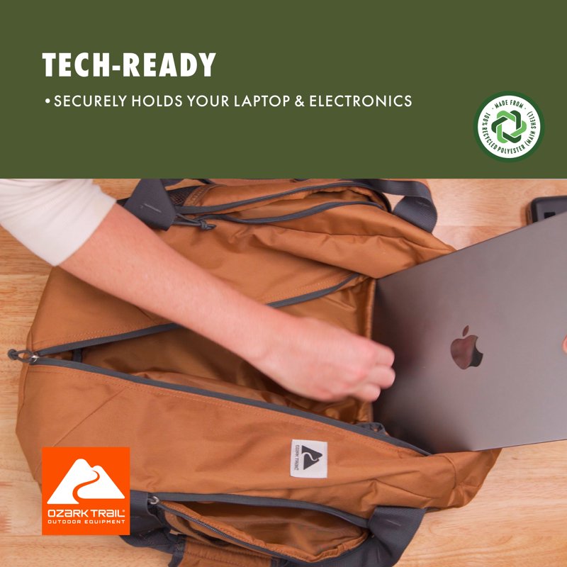 Convertible Backpack Duffel Bag - 35L, Brown, Versatile Travel & Outdoor Gear