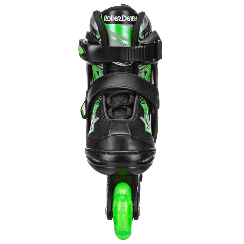 Adjustable Lighted Inline Skates for Kids - Size S Black