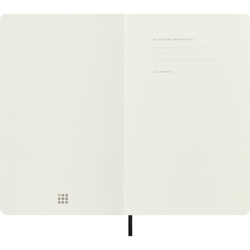Large Soft Cover Notebook for Writing and Sketching - Ruled, Black