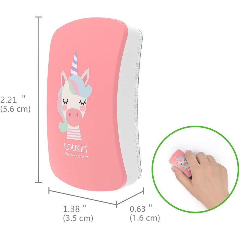 Kids Magnetic Dry Erase Erasers Set - Pink Mini Whiteboard Cleaners for Classroom & Home