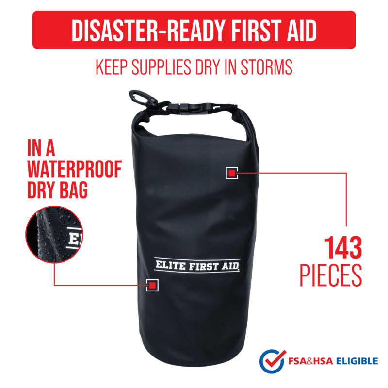 First Aid and Emergency Kit - 143 Pieces Waterproof Survival Medical Supplies
