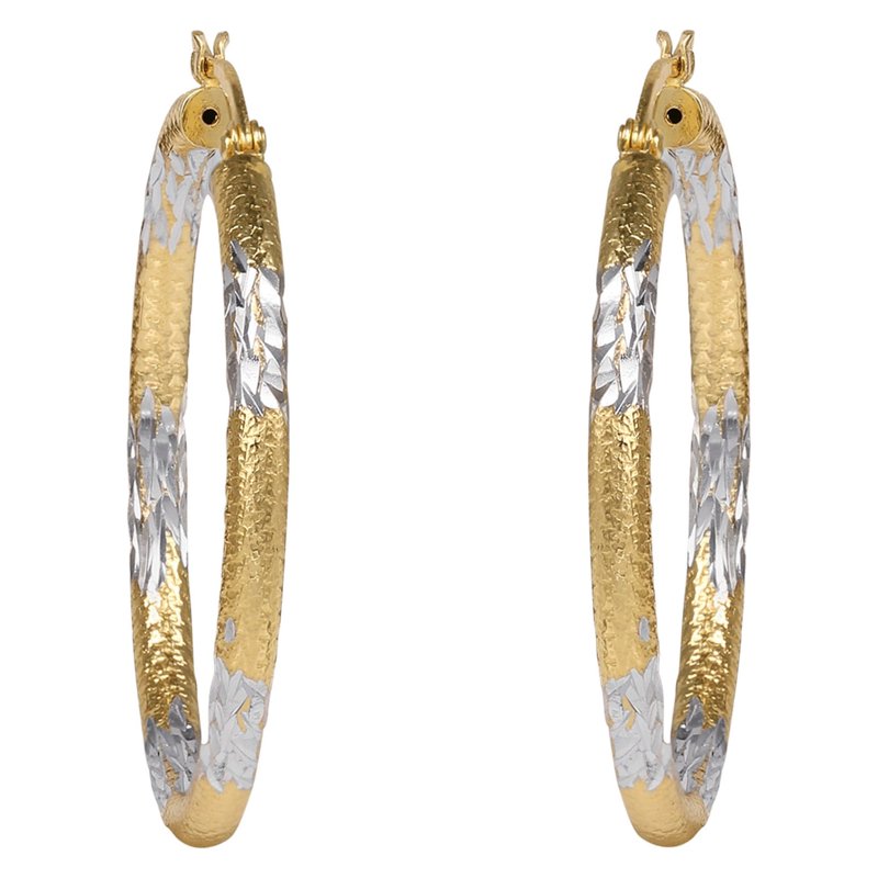 Women's Hoop Earrings 18K Gold Over Sterling Silver Gift Box