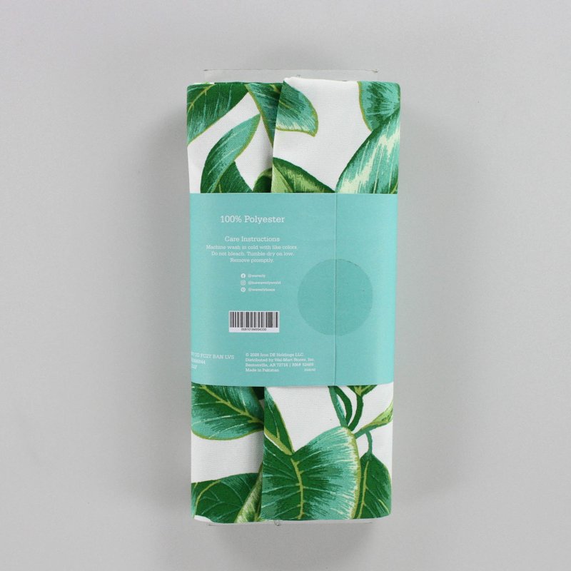 Outdoor & Indoor Leaf Fabric - 2 Yards Green Polyester Home Décor
