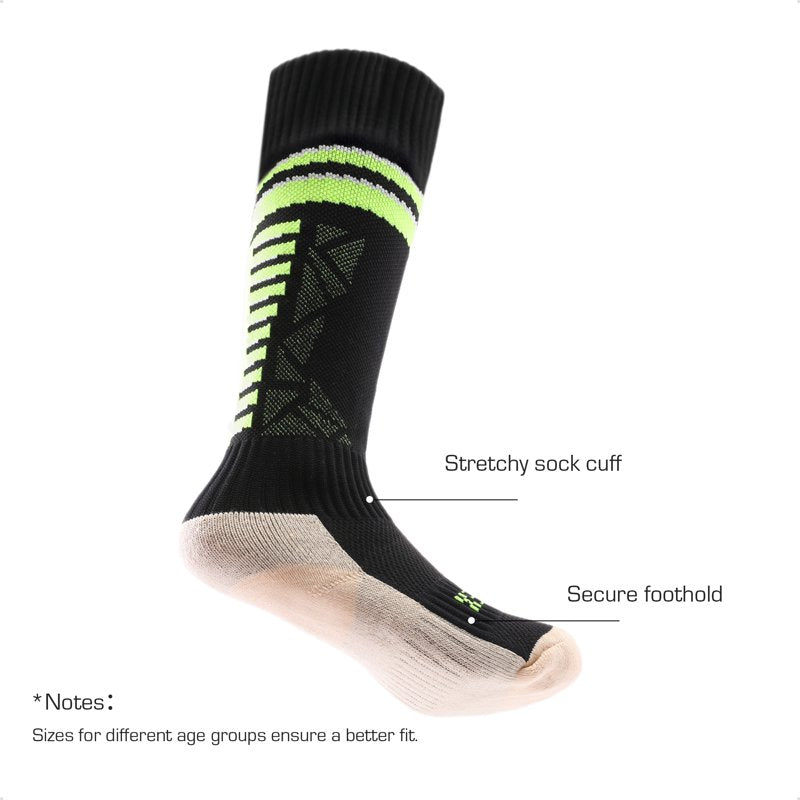 Dream Pairs Kids Soccer Cleats – Black/Neon Green, Hook & Loop, Traction