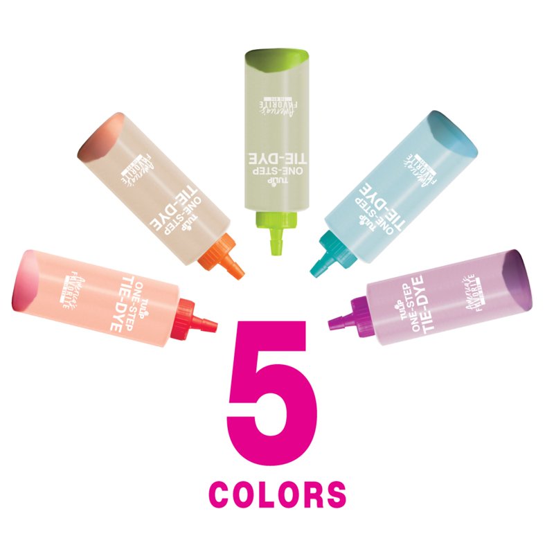 Tropical Tie-Dye Kit with 5 Bright Colors for Fabric Dyeing - Up to 30 Projects