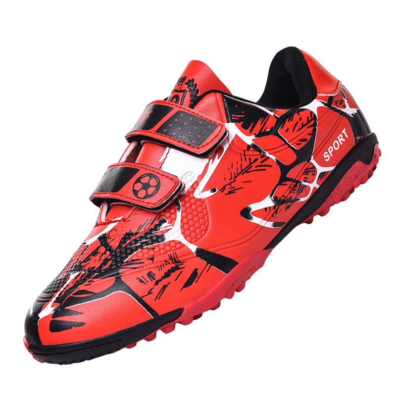 WeeBloom Kids Soccer Cleats - Big Kid Red 3 Variation: 3 Big Kid, Red2
