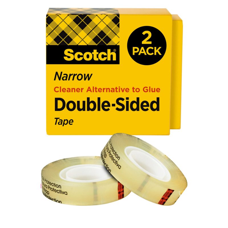 Double-Sided Tape Clear 0.50 x 1296 Inches - Pack of 2 for Mounting & Crafting
