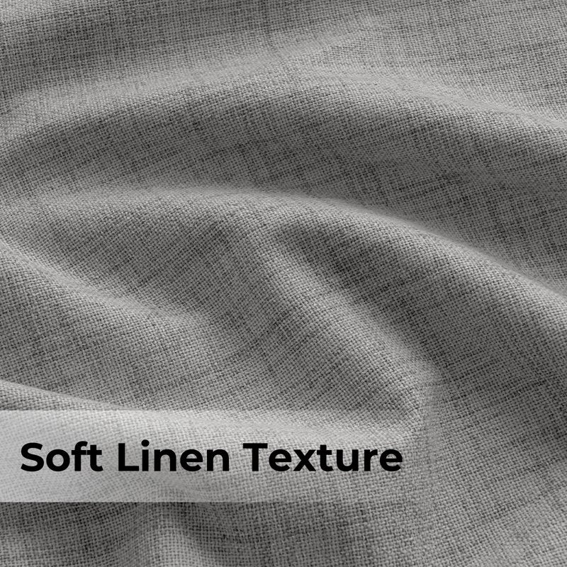 Blackout Curtains Set of 2 - Room Darkening Faux Linen Insulated Drapes 50x84 inches