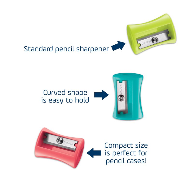 Maped Vivo Compact 1-Hole Graphite & Colored Pencil Sharpeners - 75 Pack
