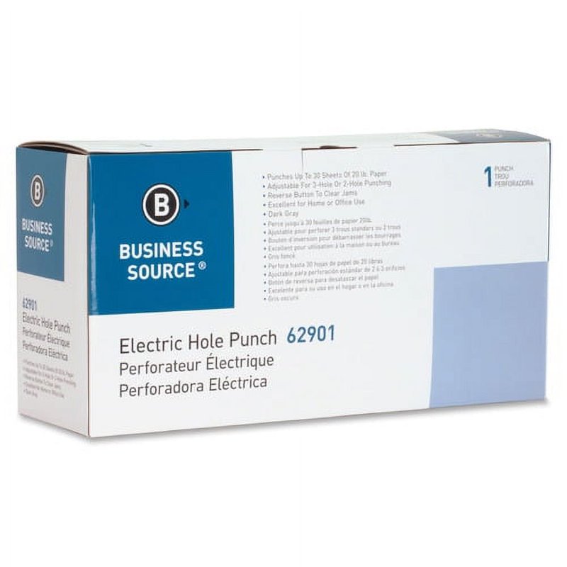 Electric 3-Hole Punch for Office Paper, Adjustable, Gray