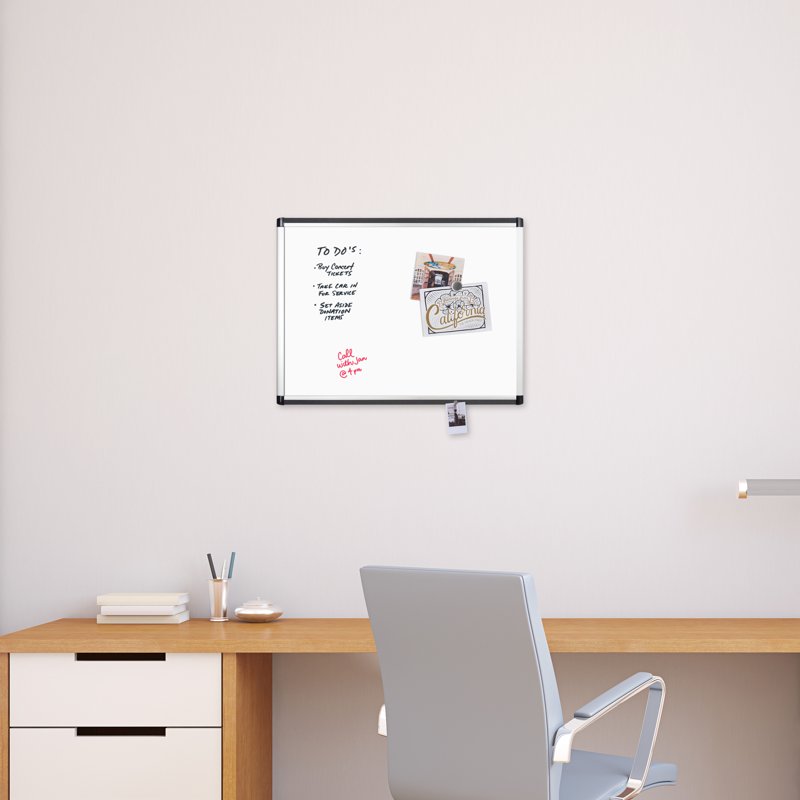 Magnetic Dry Erase Board with Cork Strip 24x18 Inch White Steel Office Memo
