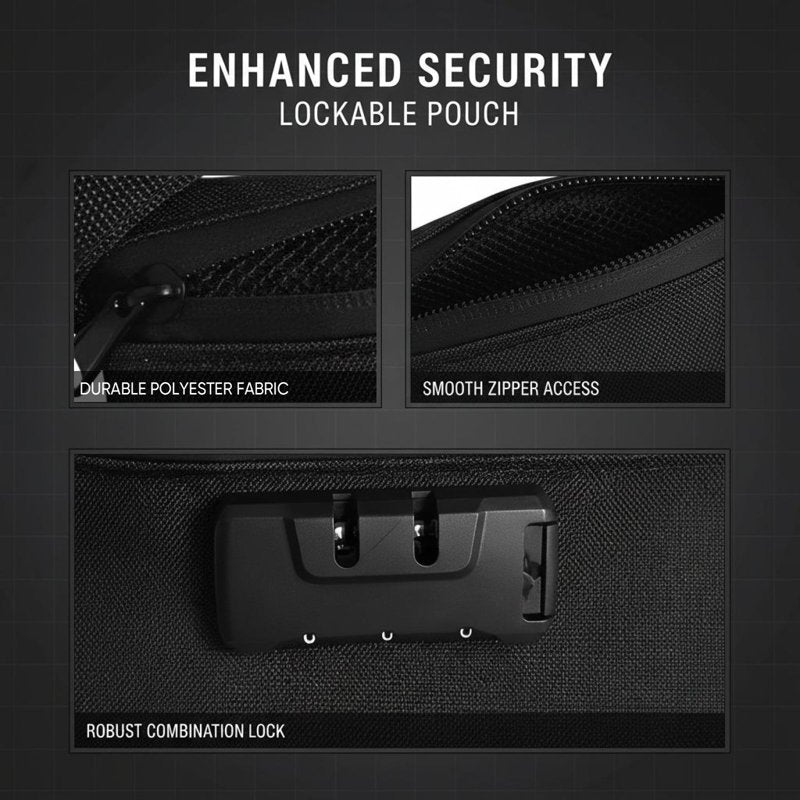 Lockable Money Pouch Set - 2 Polyester Cash Bags with Metal Locks, Compact Portable Design