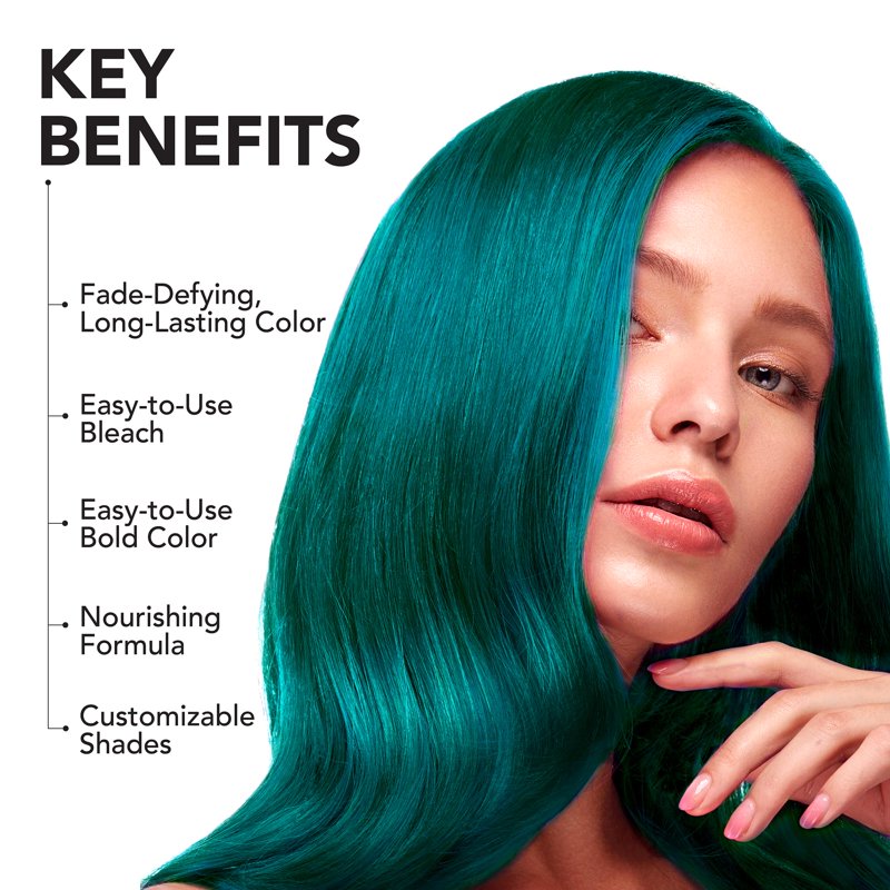 Semi-Permanent Hair Dye Kit with Bleach - Deep Emerald Green