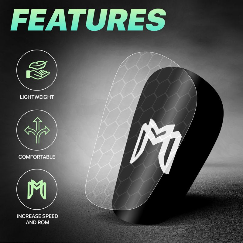Mini Shin Guards for Soccer - MediCaptain MiniGuards Black, 3.9 x 2.4 in