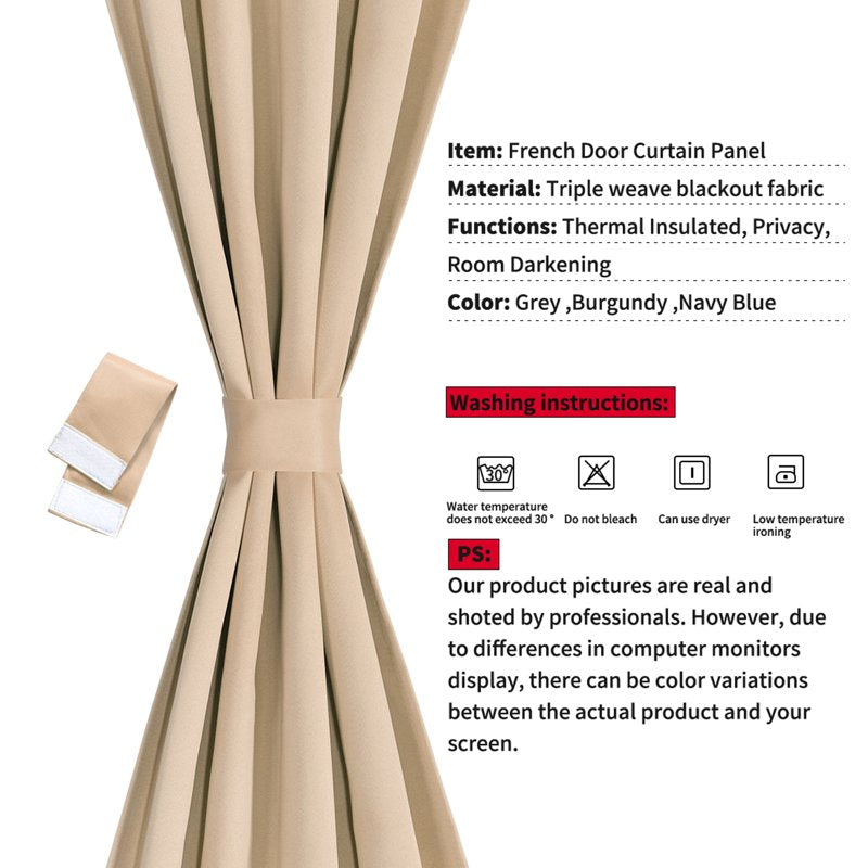 Blackout Curtains 2-Pack - Room Darkening Drapes for Sliding Doors