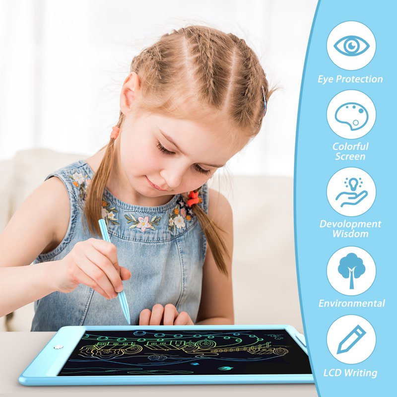 Kids 10-Inch LCD Drawing Tablet - Reusable Educational Doodle Board for Ages 3-7