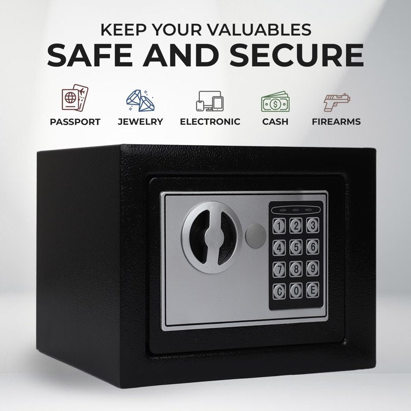 Digital Money Safe with Electronic Lock and Cash Slot, 7.9 x 11.8 Inches