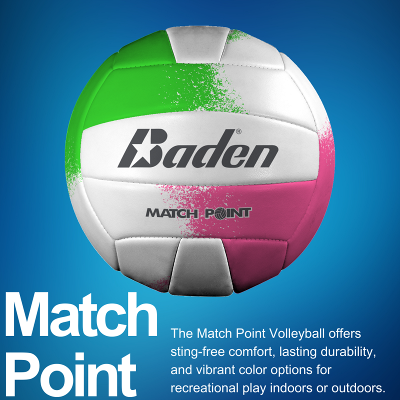 Official Size Recreational Volleyball - Cushioned Synthetic Leather, Indoor & Outdoor Use