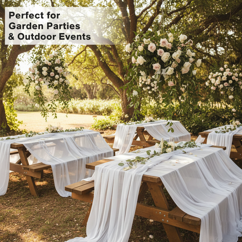 White Sheer Chiffon Fabric for Draping & Event Backdrops - 50 Yards