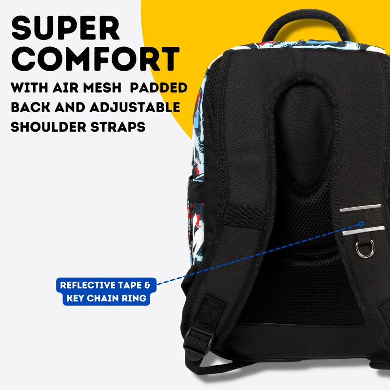 Kids 15-Inch School Backpack with Pencil Case and Reflective Tape