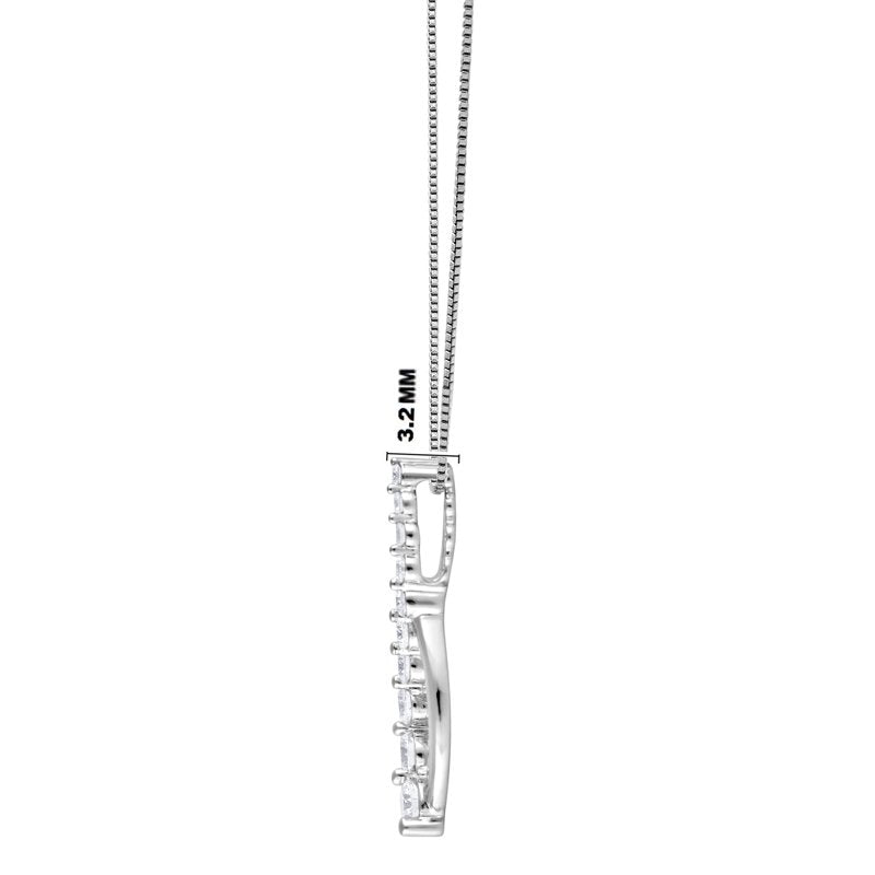 Lab Grown Diamond Pendant Necklace for Women, 1/4 Ct Silver Jewelry