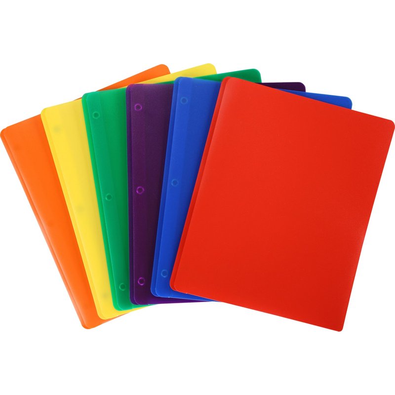 3-Hole Punched Poly Portfolio Blue - Business & Office Storage