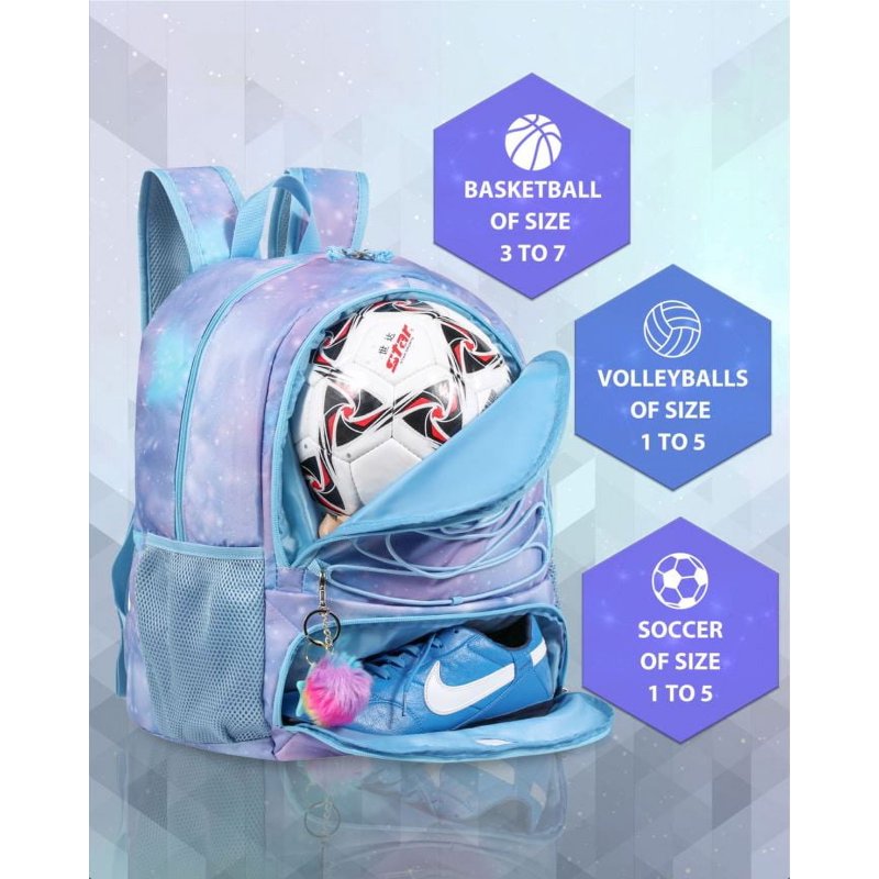 Multipurpose Sports Backpack for Balls and Shoes - Large Capacity, Water-Resistant, Breathable